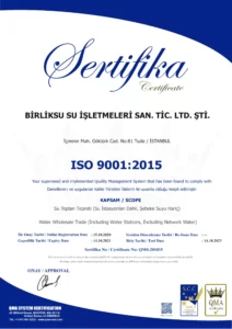 Firmamızın ISO stardartlarına uygunluk belgesidir.